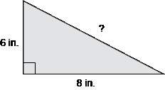 Find the length of the third side of the triangle by using the pythagorean theorem a. 28 in b. 10 i