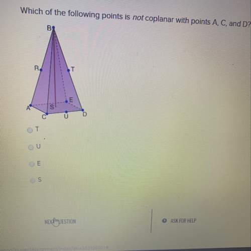 Which of the following points is no coplanar with points a,c, and d