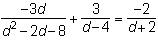 What is the solution to the following equation: (see image below) d = –4 and d = 2 d = –2 and d =