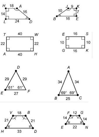 Which pairs of figures are similar polygons?