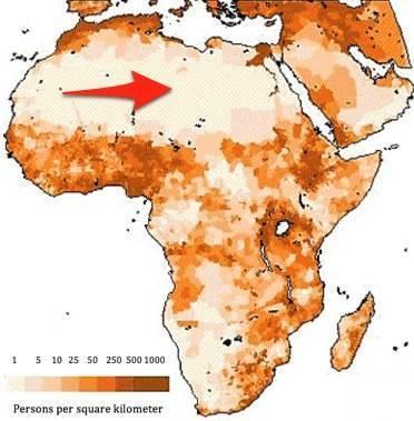 The area indicated with the red arrow has a very low population density because it a) floods annuall