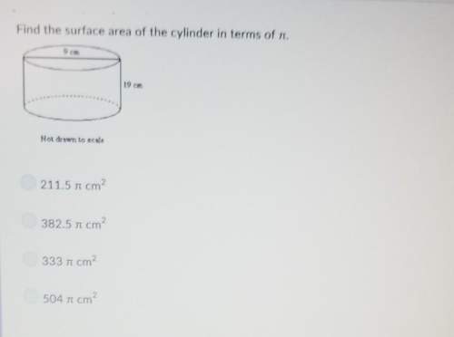 Find the surface area of the cylinder in terms of pi. 9cm and 19cm
