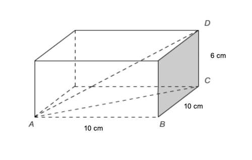 The rectangular prism shown has a length of 10 cm, a width of 10 cm, and a height of 6 cm. find the