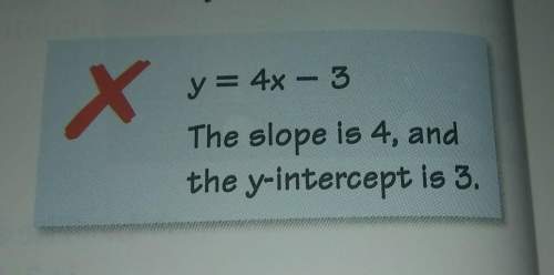 Described and correct the error and finding slope and the y intercept of the graph of a linear equat