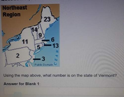 Using the map above, what number is on the state vermont?