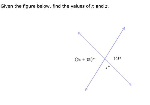 Given the figure below, find the values of x and z .