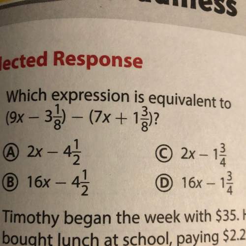 Which expression is equivalent to (9x - 3 1/ + 1 3/8)