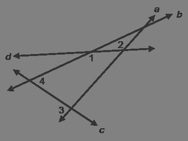 Easy points! for which pair of lines are ∠1 and ∠2 alternate interior angles if d is the transversa
