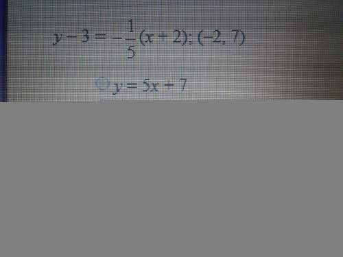 Write the equation of a line that is perpendicular to the given line and that passes through the giv