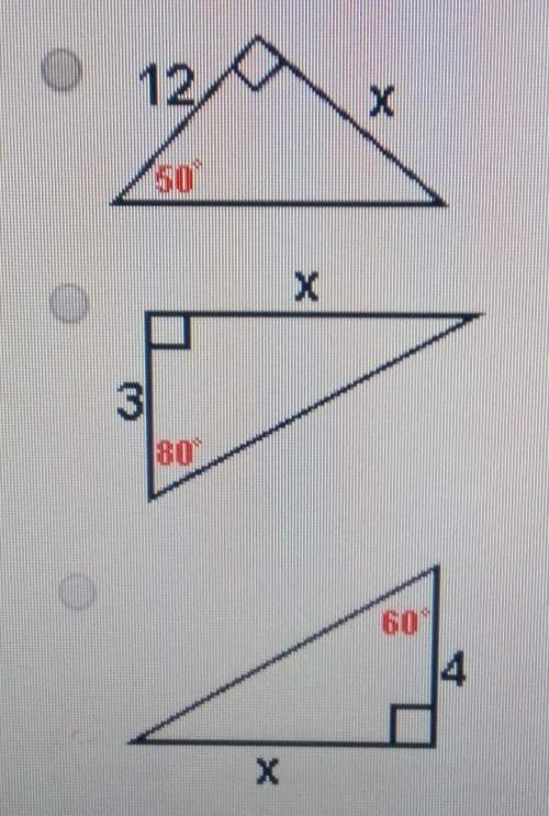 Choose the triangle with x equal to 17.