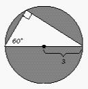 Find the difference in area between the circle and the triangle. click on the answer until the corre