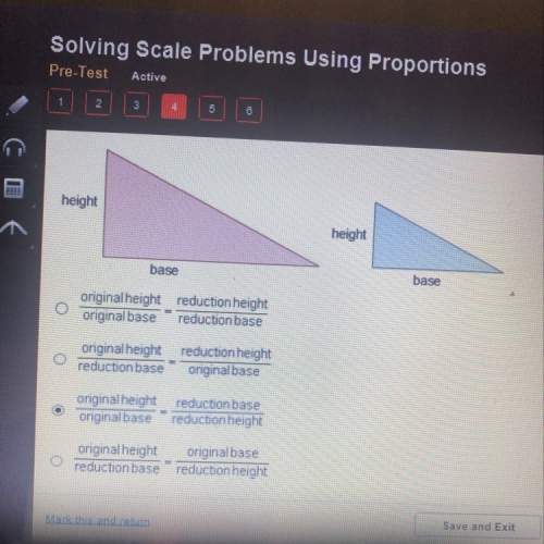 Which is the scale factor proportion for the reduction shown? answers are on picture.