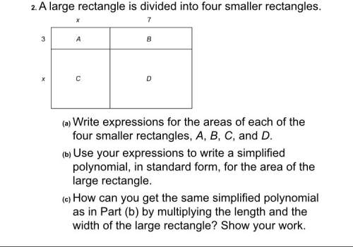 Alarge rectangle is divided into four smaller rectangles.
