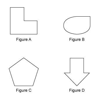Which figures are polygons? select each correct answer. figure a figure b figure c figure d