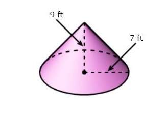 What is the volume of the cone to the nearest cubic foot? (use π = 3.14) a) 115 ft3 b) 297 ft3 c