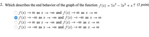 Which describes the end behavior of the graphed function?