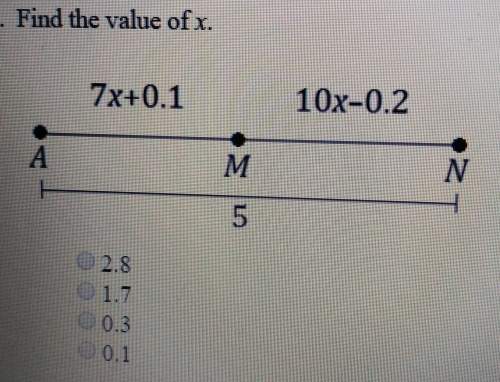 Find the value of x and show your work