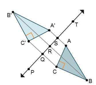 Consider the reflection of δabc across the line of reflection, . (picture) which statements must be