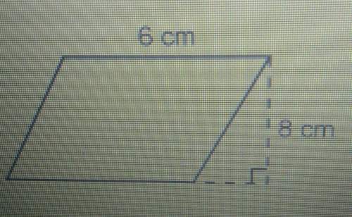 What is the area of the parallelogram? a. 48 square centimetersb. 28 square centimetersc. 24 square