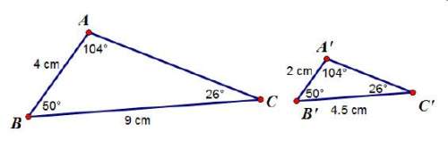 The two triangles below are similar. what is the ratio of the corresponding side lengths? a) 4: 9