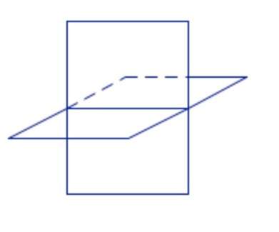 The diagram shown here represents a) two intersecting lines. b) two intersecting planes. c) a line