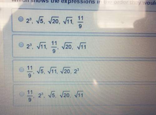 Which shows the expressions in the order they would appear on a number line from least to greatest?&lt;