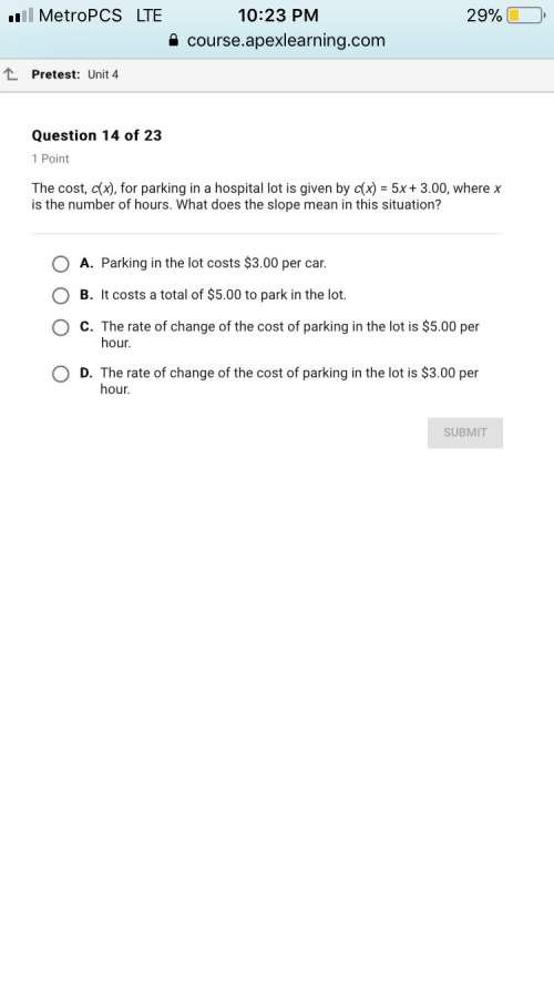 The cost, c(x), for parking in a hospital lot is given by c(x) = 5x + 3.00, where x is the number of