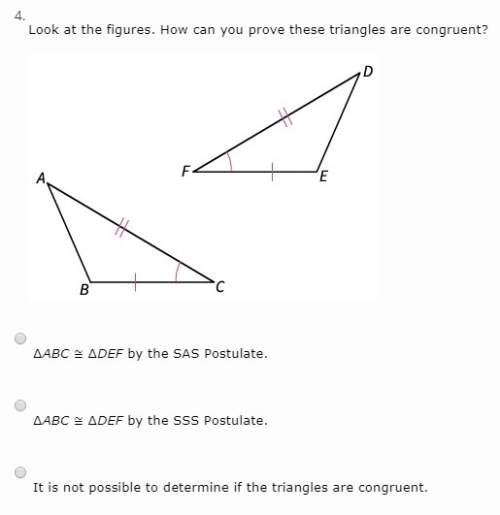 Look at the figures. how can you prove these triangles are congruent?