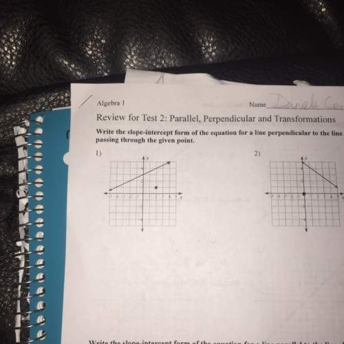 How do you write the equation for a line perpendicular the the line shown and passing through the gi