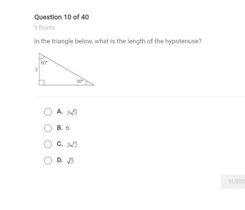 In the triangle below what is the length of the hypotenuse
