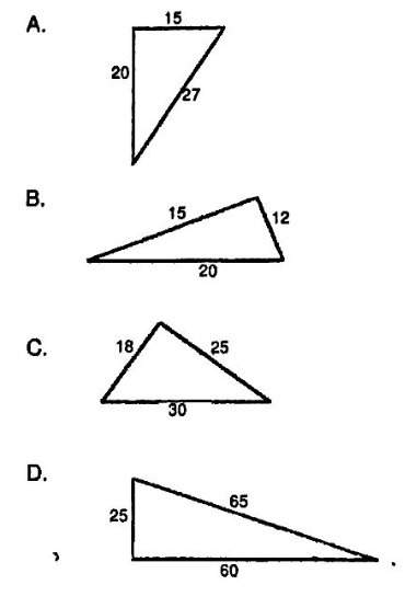 Find the figure that is a right triangle.