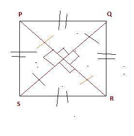 Which statement proves that the diagonals of square pqrs are perpendicular bisectors of each other?