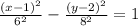 \frac{(x-1)^2}{6^2}-\frac{(y-2)^2}{8^2}=1