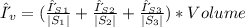 {δ_v}=(\frac{δ_S_1}{|S_1|}+ \frac{δ_S_2}{|S_2|}+\frac{δ_S_3}{|S_3|})*Volume