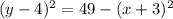 (y-4)^2=49-(x+3)^2