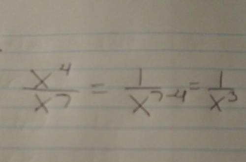 What is x to the fourth power over x to the seventh power