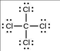 Which structure shows the correct electron arrangement in ccl4?