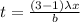 t = \frac{(3 - 1)\lambda x}{b}