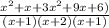 \frac{x^{2}+x +3x^{2}+9x+6)}{(x+1)(x+2)(x+1)}