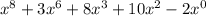 x^8+3x^6+8x^3+10x^2-2x^0