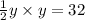 \frac{1}{2}y\times y=32