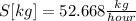 S [kg]=52.668\frac{kg}{hour}