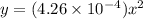y = (4.26 \times 10^{-4})x^2