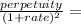\frac{perpetuity}{(1 + rate)^{2}} =
