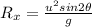 R_x=\frac{u^2sin2\theta }{g}
