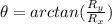 \theta = arctan(\frac{R_y}{R_x})