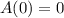 A(0)=0