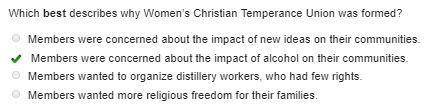 Which best describes why women's christian temperance union was formed