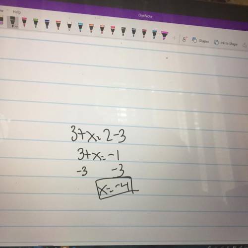Which statement about the equation is true 3+x=2-3