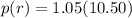 p(r)=1.05(10.50)